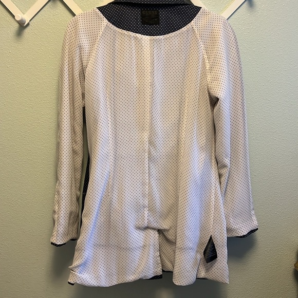 Guess Jacket Small Polka Dot Trench Coat Double Breasted Belted Lined Coat Small - Picture 10 of 14